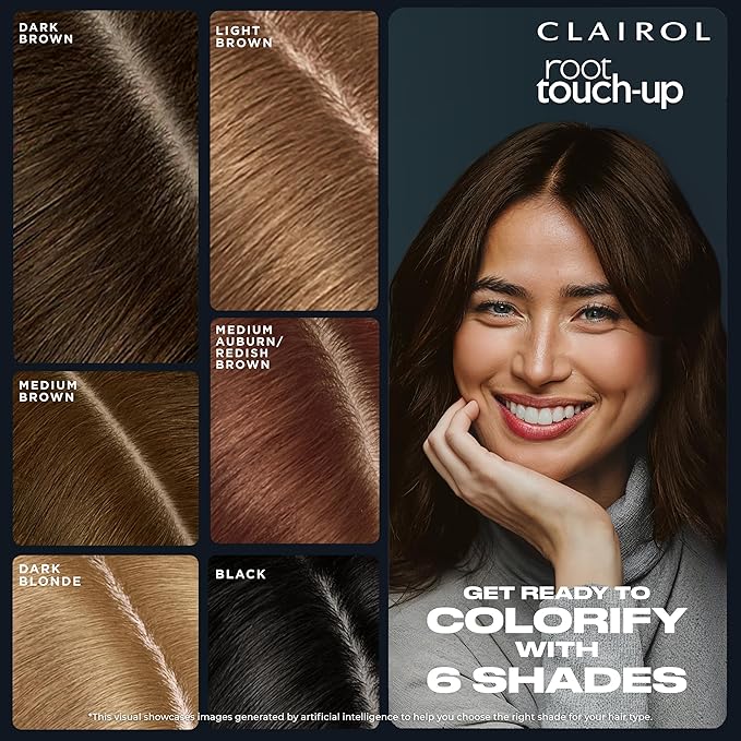 Clairol Root Touch-Up Temporary Hair Coloring Spray, Black Hair Color, Pack of 1