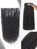 LUVME Curly Clip in Hair Extensions Real Human Hair Kinky Curly Clip ins Full Head with 2 Pack for Women Remy Human Hair Natural Black 270g 14pcs 20Inch