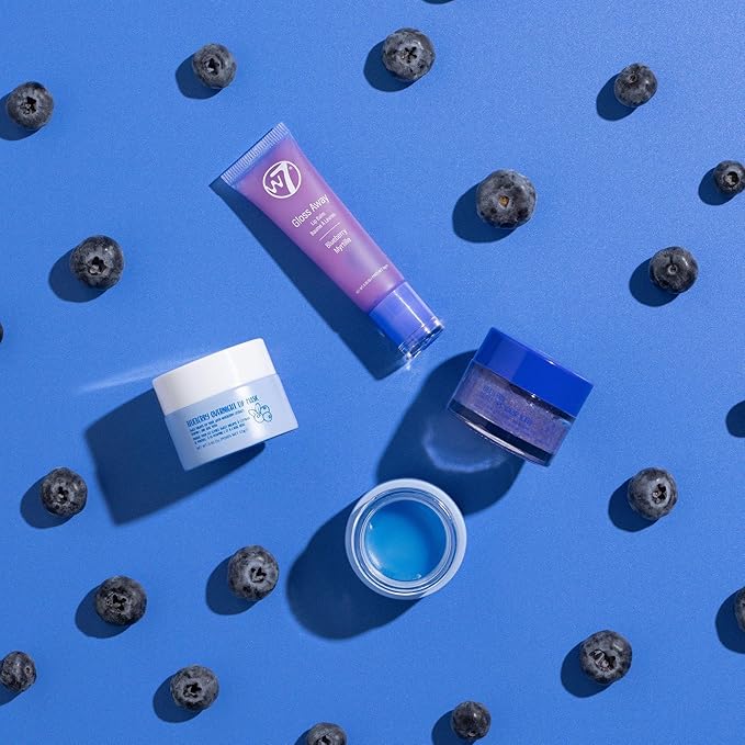 W7 Sweet Dreams Lip Care Trio - 3 Piece Set - Overnight Lip Mask, Lip Balm & Lip Scrub - Blueberry