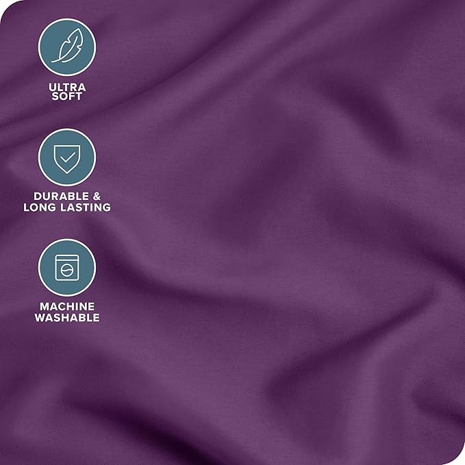 Bare Home Microfiber Plum King Pillowcases - 4 Pack, 20x40