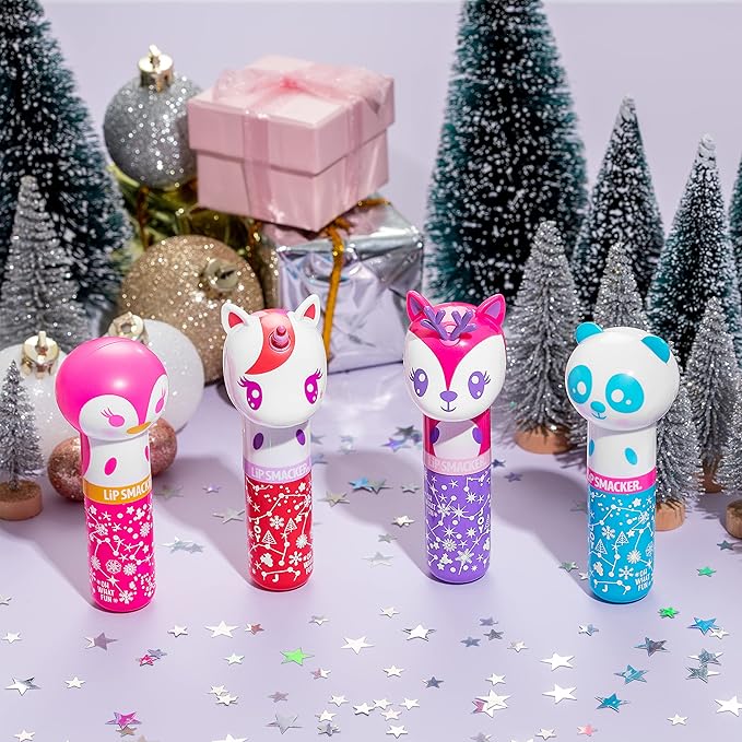Lip Smacker Lippy Pals Penguin Holiday, Flavored Moisturizing & Smoothing Soft Shine Lip Balm, Hydrating & Protecting Fun Tasty Flavors, Cruelty-Free & Vegan - Gingerbread