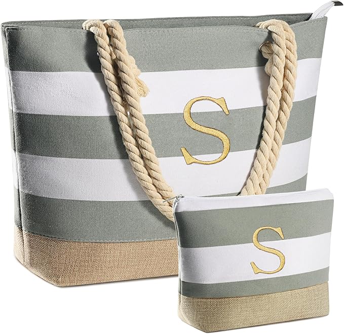 YOOLIFE Beach Bags for Women - Travel Canvas Beach Tote, Pool Waterproof Bag, Travel Essentials, Gifts for Women Birthday