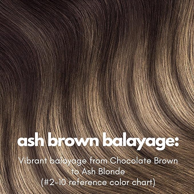 Irresistible Me Real Human Hair Extensions Clip Ins – 100% Human Hair Clip In Extensions for Length & Volume – Invisible Extension – Heat Resistant & Dyeable – Ash Brown Balayage, 14 Inches