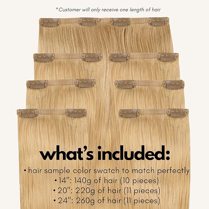 Irresistible Me Real Human Hair Extensions Clip Ins – 100% Human Hair Clip In Extensions for Length & Volume – Invisible Extension – Heat Resistant & Dyeable – Honey Blonde, 20 Inches