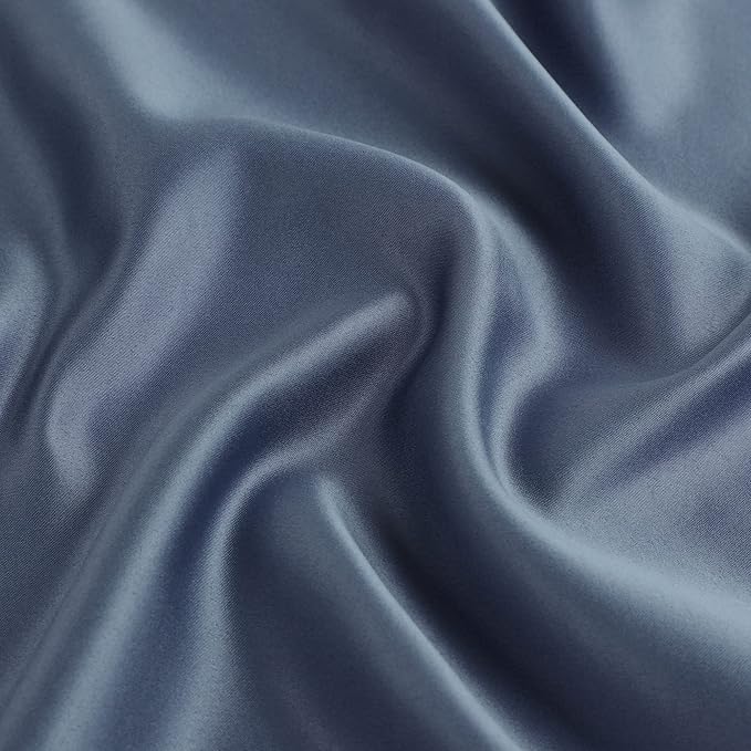 uxcell 2 Pack Silk Satin Pillowcase for Hair and Skin, Cool, Silky, Soft Breathable Pillow Cases Standard Size 20x26 Inch Sateen Pillowcase Slate Gray with Envelope Closure
