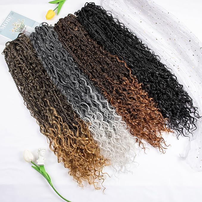 Drawstring Ponytail for Women Boho Box Braids with Long Wavy Hair Ponytail Extension Synthetic Hair Extensions Ponytail for Daily Use (BUG#, 18 Inch)