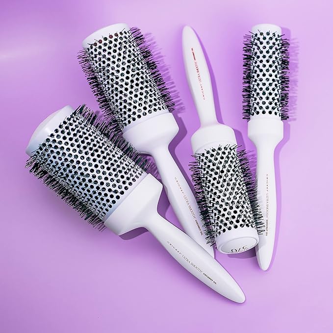 Cricket Ultra Smooth Coconut Thermal Hair Brush – 1.75” Ceramic Barrel, Coconut Oil and Keratin-Infused, Anti-Static Heat-Resistant Bristles, Textured Handle for Styling All Hair Types