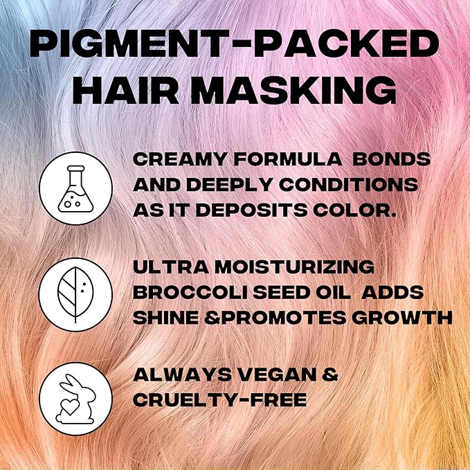 Good Dye Young Color Depositing Mask, DYEposit Color Depositing Conditioner, Toning Treatment, Tone & Enhance Color-Treated Hair - Semi Permanent Hair Dye, Vegan and Cruelty-Free (Pink) 4 fl oz