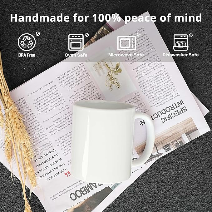 36-Pack 11oz Sublimation Blanks Mugs, White Ceramic Coffee Cups