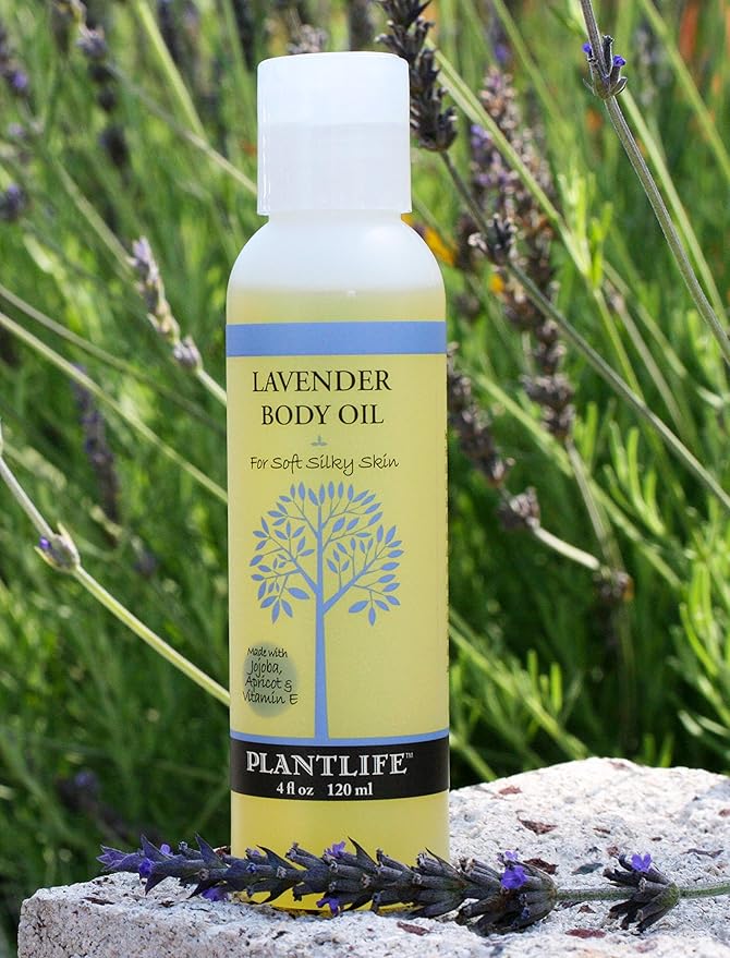 Plantlife Lavender Body Oil - Moisturizing Natural Body Oil for All Skin Types - Nourishing Dry Skin and Making It Feel Soft and Silky for Women & Men - Bath, Body & Massage Oil - 4oz