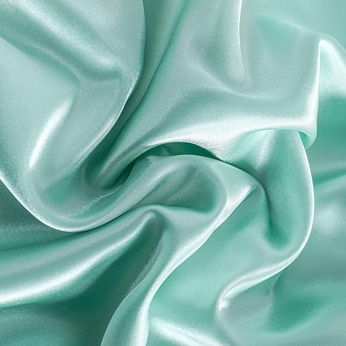 NTBAY 2 Pack Satin Queen Pillowcases for Hair and Skin, Luxurious and Silky Pillow Cases with Envelope Closure, 20x30 Inches, Light Blue