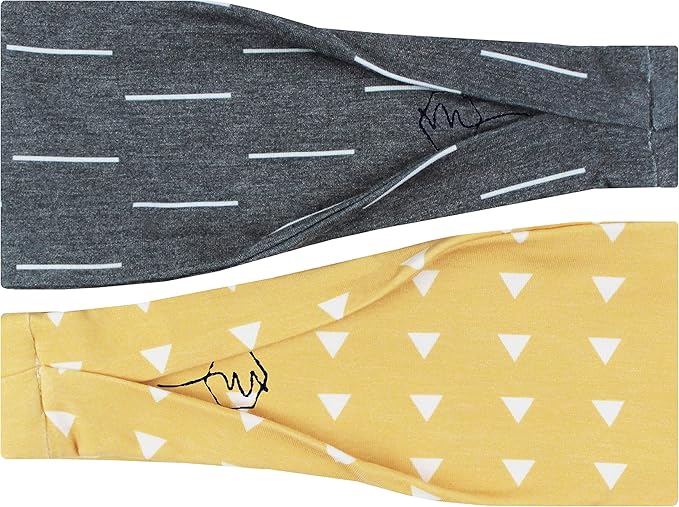 Maven Thread 4" Wide Workout Headbands for Women (2 Pack) – Non-Slip Sweatbands for Gym, Running & Yoga