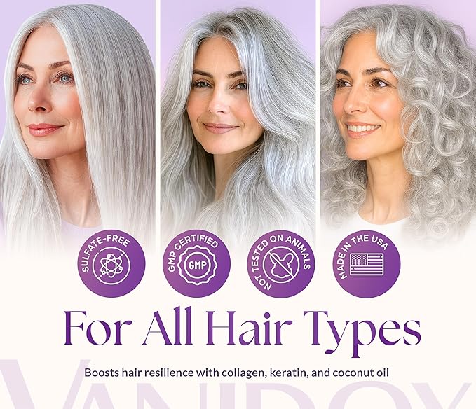 Silver Shine Purple Hair Mask for Gray Hair – Deep Conditioning Toner Treatment to Neutralize Brassiness, Restore Moisture & Brighten Dull Hair – Paraben & Sulfate Free, Made in USA, 8oz