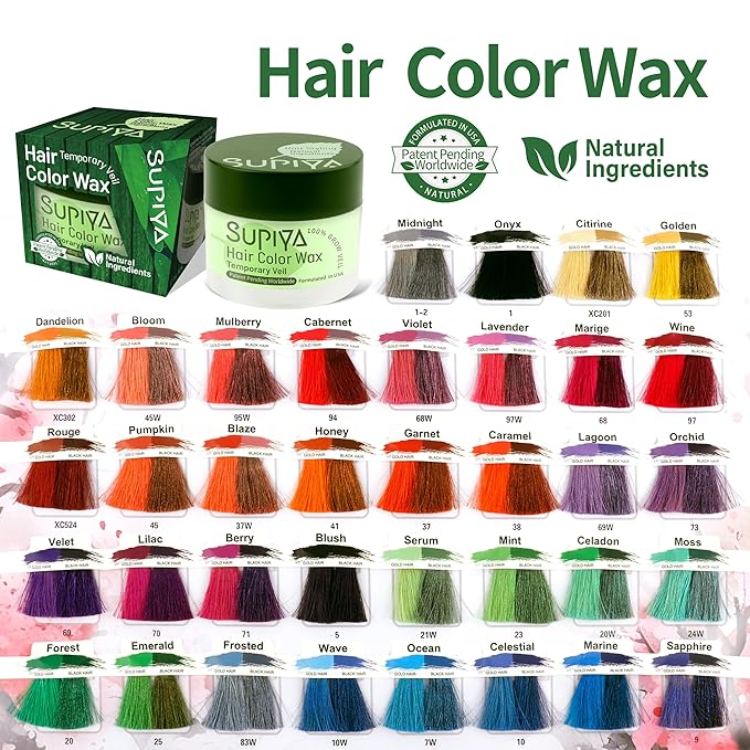 Temporary Hair Color Wax for Men - SUPIYA Washable Hair Wax Color, All-Day Hold Disposable Hair Wax for Party, Cosplay & Daily (Orchid Color #73)