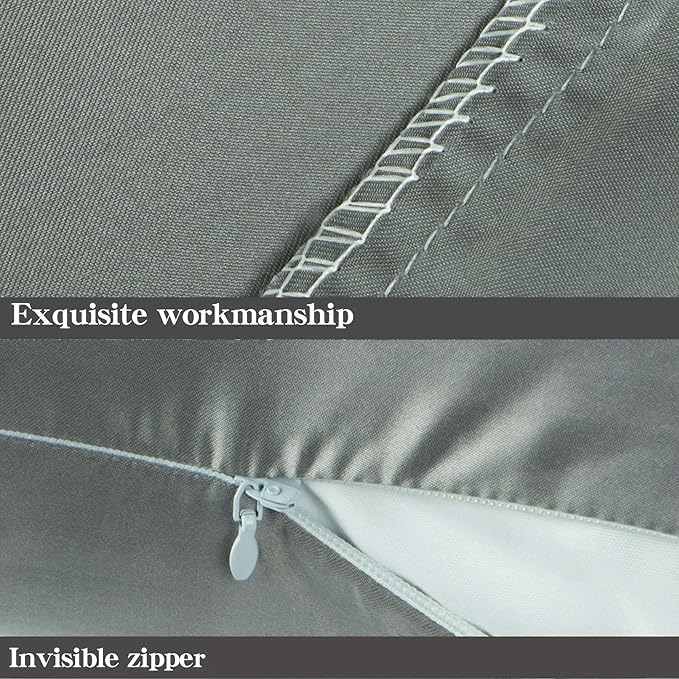NTBAY Zippered Satin Pillow Cases for Hair and Skin, Luxury King Hidden Zipper Pillowcases Set of 2, 20x36 Inches, Dark Grey