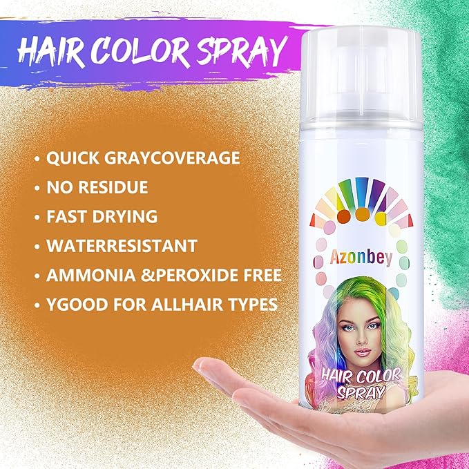 Halloween Hair Spray,Temporary Hair Color Spray for Women Kids Men,Washable Hairspray,Colored Hair Spray,Color Hairspray for Halloween,Party,Cosplay,Christmas Day (02#Orange)