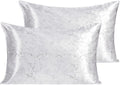 NTBAY 2 Pack Satin Queen Pillowcases for Hair and Skin, Luxurious and Silky Marbling Printed Pillow Cases with Envelope Closure, 20x30 Inches, White