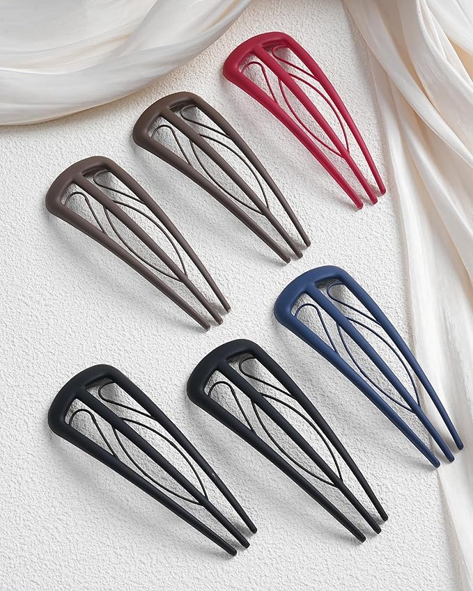6 PCS French Hair Pins for Women, U-Shaped Hair Forks Stick for Bun Updo Chignons & French Twists, Strong Hold 3 Internal Teeth Hair Chopsticks Styling Accessories