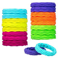18pc Waved Ponytail Elastic Set in Bright Colors - Ponytail Holders Hair Ties Value Pack - Colorful Ponytail Holders Wavy Textured Hair Ties For Women