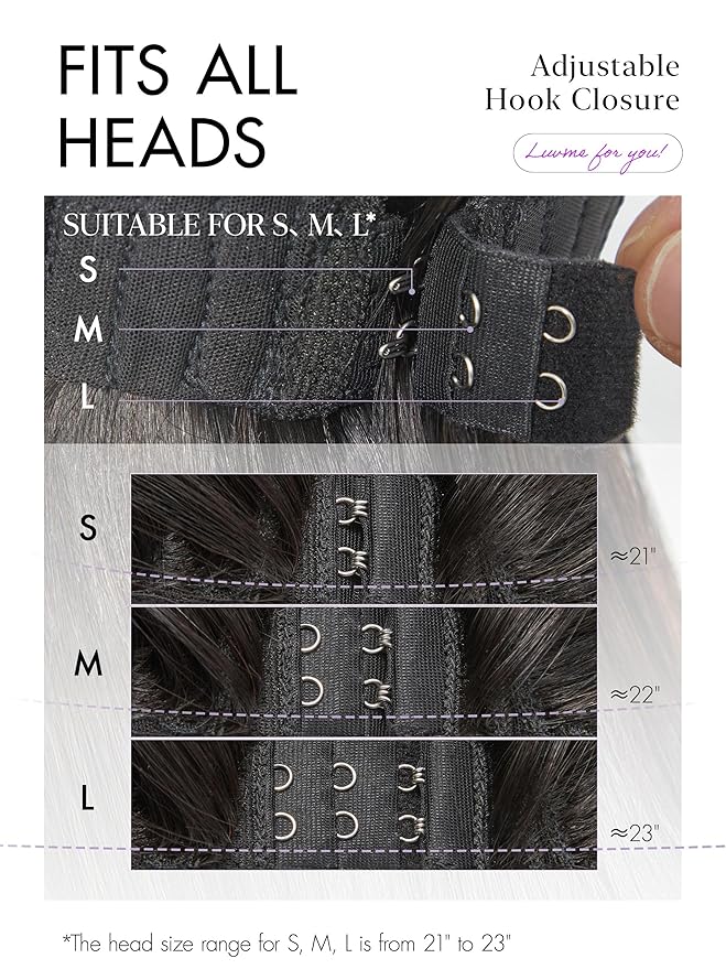 LUVME HAIR 100% Human Hair Wigs Loose Wave Glueless Lace Front 16 Inches, Pre Cut Plucked Hd Lace Short Wig Ready To Go Natural Color Straight Bleached Knots Side Part Black Wigs
