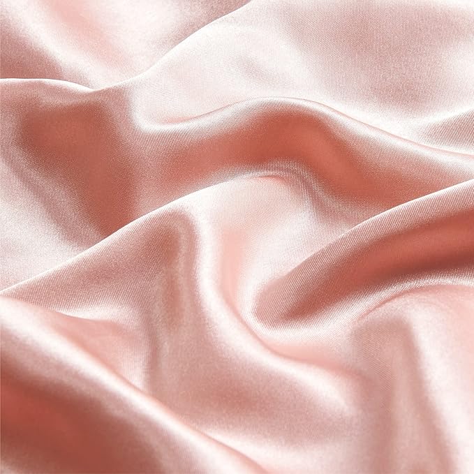 BEDELITE Satin Pillowcase with Zipper 2 Pack, Coral Pillow Cases Standard Size, Super Soft and Cooling Similar to Silk Pillow Cases, Gift for Women Men(20x26 Inches)