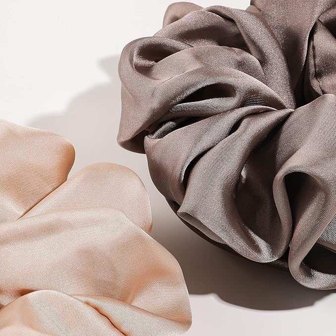 Silk Satin Hair Scrunchies for Women - Big Large Jumbo Scrunchie for Sleep Cute Gaint Oversize Scrunchy for Thick Hair Grils