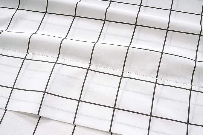 LANE LINEN 100% Organic Cotton King Size Pillow Cases Set of 2 (20"x36") - Windowpane