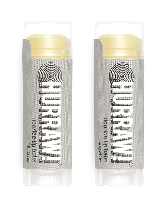 Hurraw! Licorice Lip Balm, 2 Pack: Organic, Certified Vegan, Cruelty and Gluten Free. Non-GMO, 100% Natural Ingredients. Bee, Shea, Soy and Palm Free. Made in USA