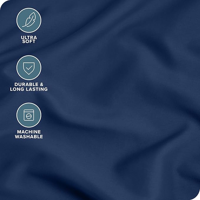 Bare Home Microfiber Body Pillow Cover - Ultra Soft & Cooling - Double Brushed - Envelope Closure - Easy Care (20''x54'' Body Pillow Cover, Dark Blue)