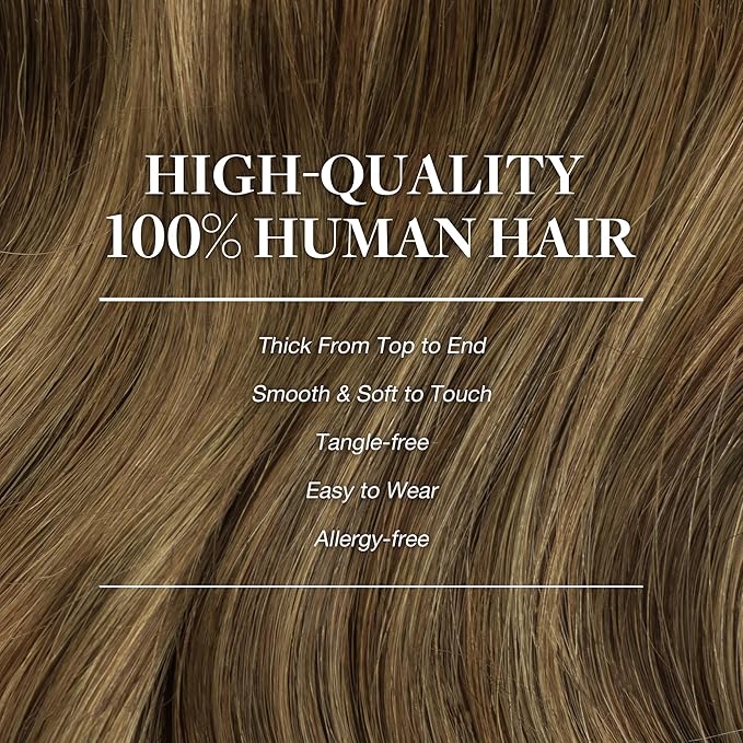 GOO GOO Clip in Hair Extensions Real Human Hair, Remy Human Hair Extensions Clip ins for Women, Natural Human Hair, 20inch 120g 7Pcs, 4D/14/5B Brunette Balayage