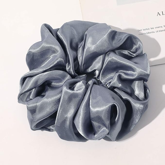 Scrunchies Hair Ties for Women Big Silk Satin Scrunchie Large Oversized Ligas Para el Cabello De Mujer Decorations Cute Jumbo Coth Ponytail Hair Scrunchy Giant Purple Hair Accessories Gift for Girls