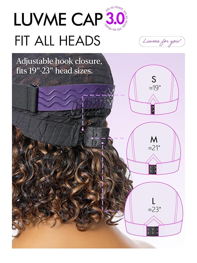 LUVME HAIR 100% Human Hair Wigs Curly Deep Wave Glueless Lace Front 16 Inches Pre Cut Plucked Hd Lace Short Wig Ready To Go Highlight Color Straight Bleached Knots Side Part Black Wigs