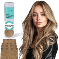 Irresistible Me Real Human Hair Extensions Clip Ins – 100% Human Hair Clip In Extensions for Length & Volume – Invisible Extension – Heat Resistant & Dyeable – Medium Blonde, 14 Inches