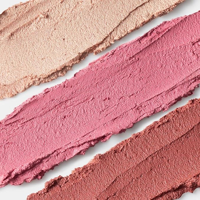 Axiology Multi Stick Crayons For Eyes, Lips, Cheeks Balmies Trio Gift Set Creamy Buildable Lightweight Moisturizing Blush Face Sticks Contour & Highlight All Day Wear Face Makeup (Cotton Candy Skies)