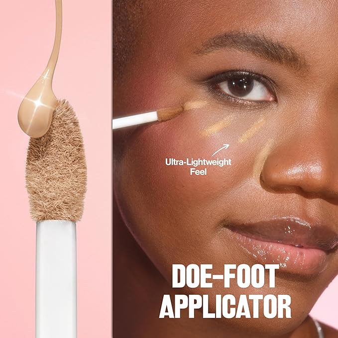 Revlon Glimmer Brightening Concealer, Liquid Under Eye Makeup, Made with Caffeine, Vitamin C, & Stevioside, 155, 0.3 fl oz