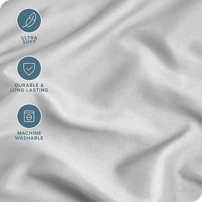 Bare Home Microfiber Pillow Cases - King Size Set of 2 - Cooling Pillowcases - Double Brushed - Light Grey Pillowcases 2 Pack - Easy Care (King Pillowcase Set of 2, Cloud Grey)