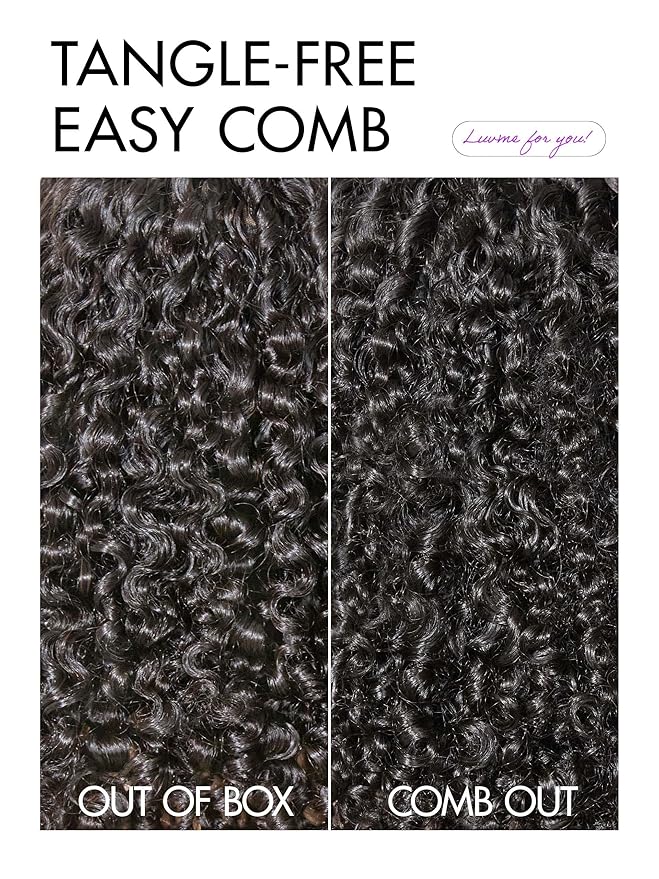 LUVME HAIR 7x6 HD Lace All-Day Comfort Wig PartingMax Lace Wigs Messy Curly Lace Front Wigs Human Hair Pre Cut Plucked Lace Frontal Glueless 16 Inches Natural Black Color