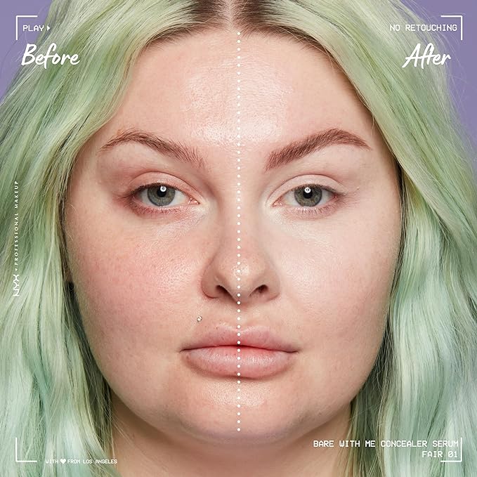 NYX PROFESSIONAL MAKEUP Bare With Me Concealer Serum, Up To 24Hr Hydration - Fair