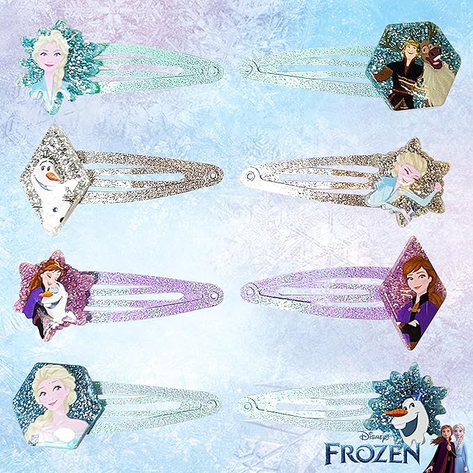 Disney Frozen Kids Hair Clips for Girls Snap Clips 8 Pack Multi Color Ages 3+