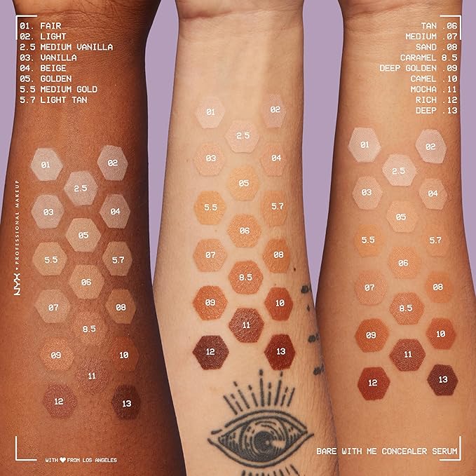 NYX PROFESSIONAL MAKEUP Bare With Me Concealer Serum, Up To 24Hr Hydration - Sand