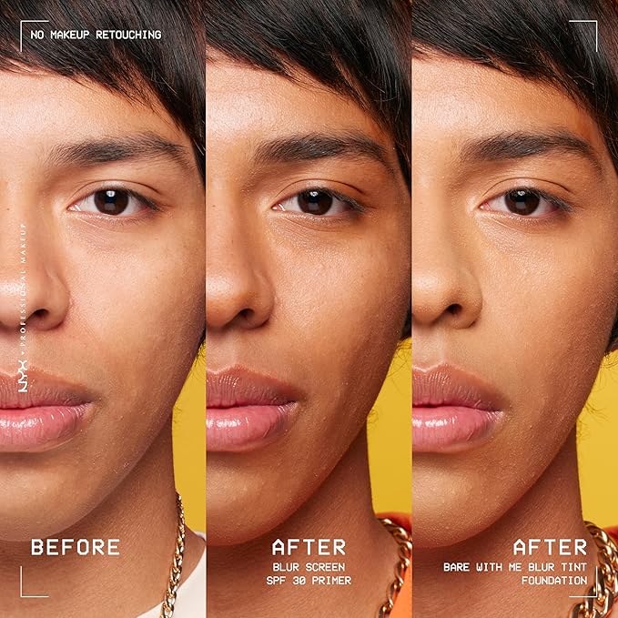 NYX PROFESSIONAL MAKEUP Blurscreen SPF 30 Primer, 3-in-1 Blurring Makeup Primer with Sunscreen, Vegan Formula with No White Cast or Greasy Feeling