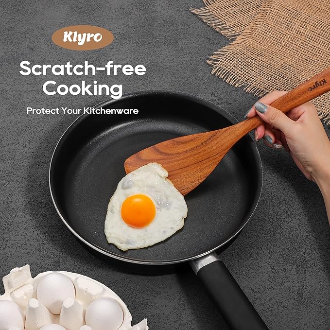 Teak Kitchen Utensils Set, 5 Piece Premium Wooden Cooking Utensils Set, Non-Stick Heat-Resistant Wooden Spoons for Cooking, New Apartment Essentials