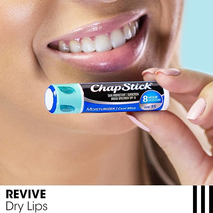 ChapStick Moisturizer 2-in-1 Lipcare SPF 15, Cool Mint, 3-Pack – Sunscreen Lip Balm with Aloe Vera and Vitamin E, 0.15 Ea