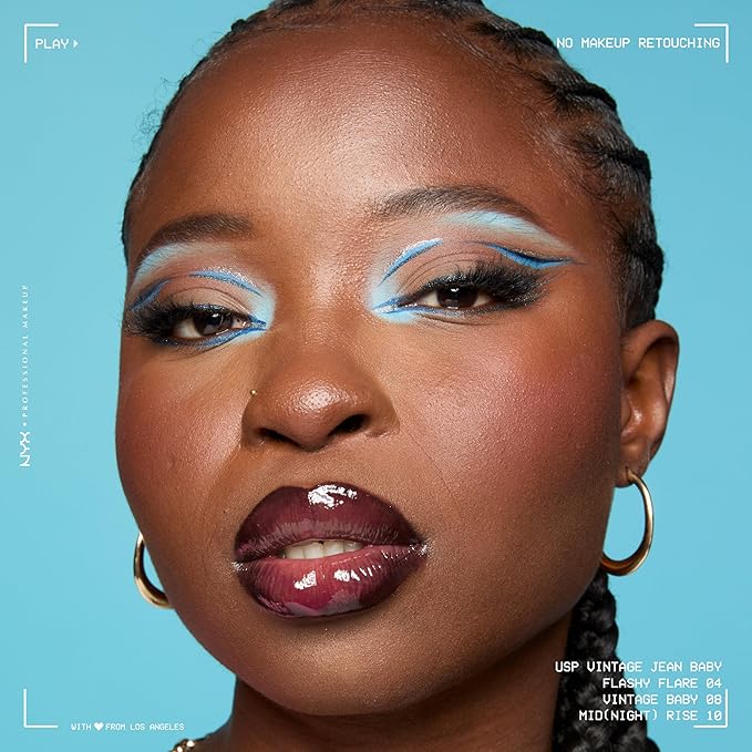 NYX PROFESSIONAL MAKEUP Epic Ink Glitz Liner, Waterproof Metallic Liquid Eyeliner with Vegan Formula - Denim Dazzle (Shimmer Deep Navy)