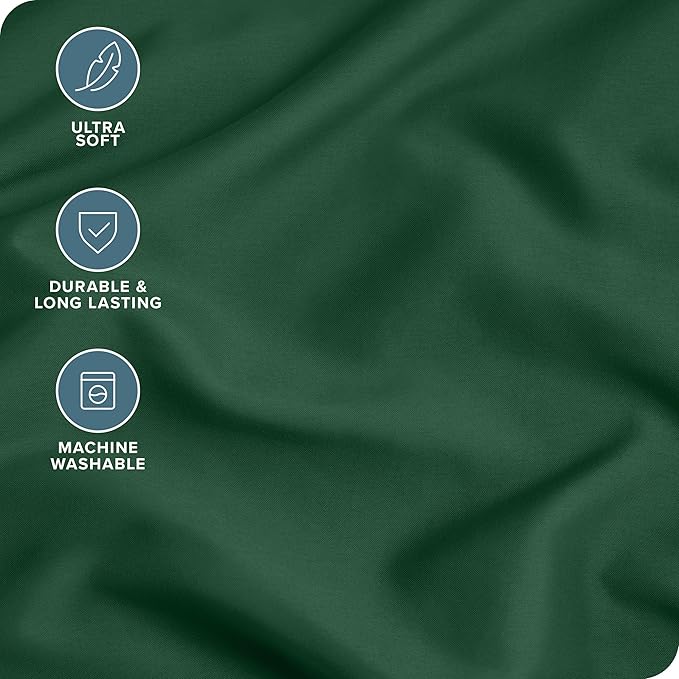 Bare Home Microfiber Pillow Cases - King Size Set of 2 - Cooling Pillowcases - Double Brushed - Forest Green Pillowcases 2 Pack - Easy Care (King Pillowcase Set of 2, Forest Green)