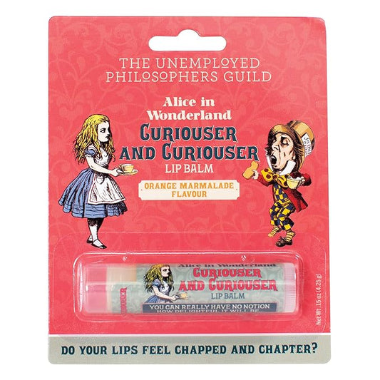Alice in Wonderland Curioser and Curioser Lip Balm Tube, Orange Marmalade Flavored - Cruelty-Free and Made in the USA with Natural and Imported Ingredients