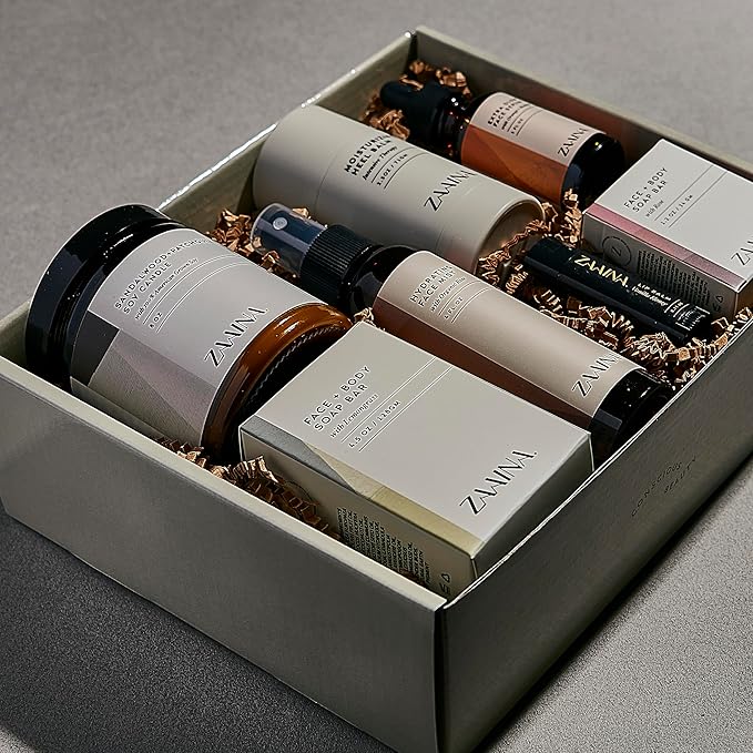 ZAAINA Spa Gift Set for Women - Natural Pampering Care Package for Her, Luxury Self Care Package for Mom Wife Friend, At Home Bath and Body Relaxation Spa Kit, Birthday Gifts for Women