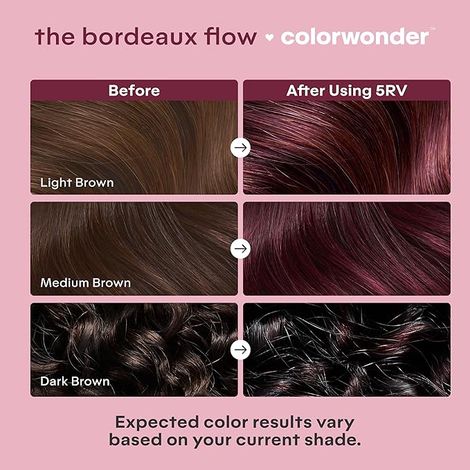 Madison Reed colorwonder Demi-Permanent Hair Color, Effortless At-Home Hair Dye, Ammonia-Free, Cruelty-Free, The Bordeaux Flow (5RV Dark Burgundy Red), Pack of 1