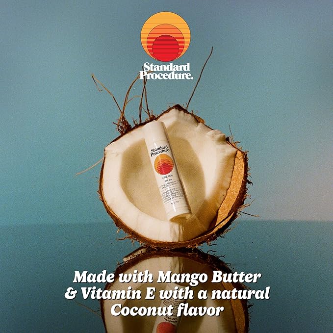 Standard Procedure. Lip Balm SPF 50+, Hydrating Lip Moisturizer For Dry & Cracked Lips, Waterproof, Mango Butter & Vitamin E, 0.17 oz