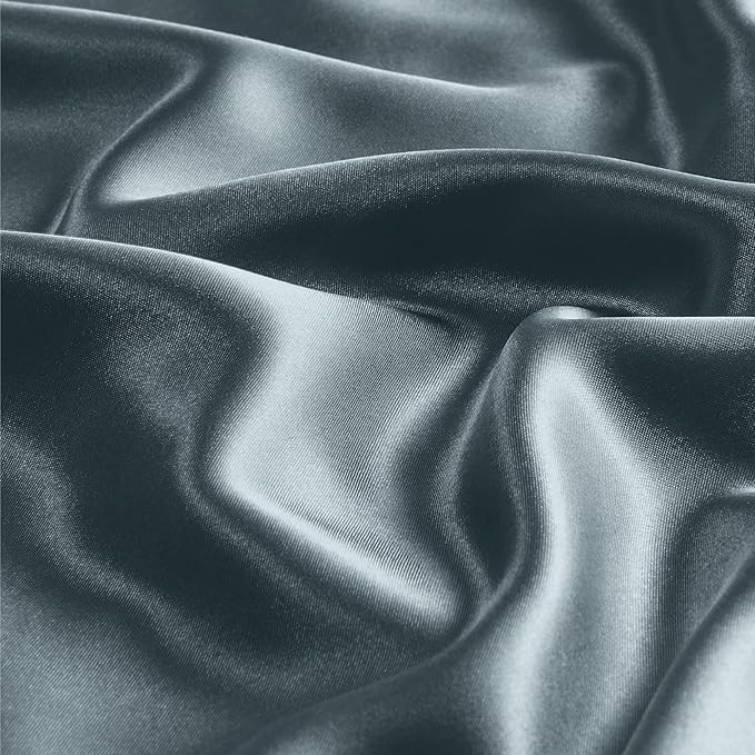 BEDELITE Satin Body Pillow Cover 2 Pack, Super Soft and Cooling Body Pillow Pillowcase for Hair and Skin, Breathable Silky Full Long Pillowcase Cover(20"x54", Space Grey)